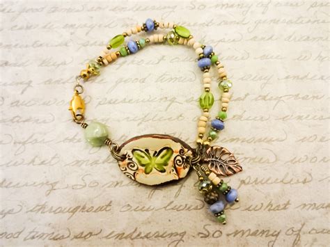 Green Garnet Bracelet Butterfly Bracelet Sodalite Bracelet Bohemian Bracelet Boho Bracelet ...