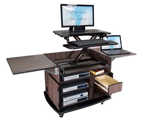 Sit Stand Mobile Cart AV Workstation | Custom Educational Furniture