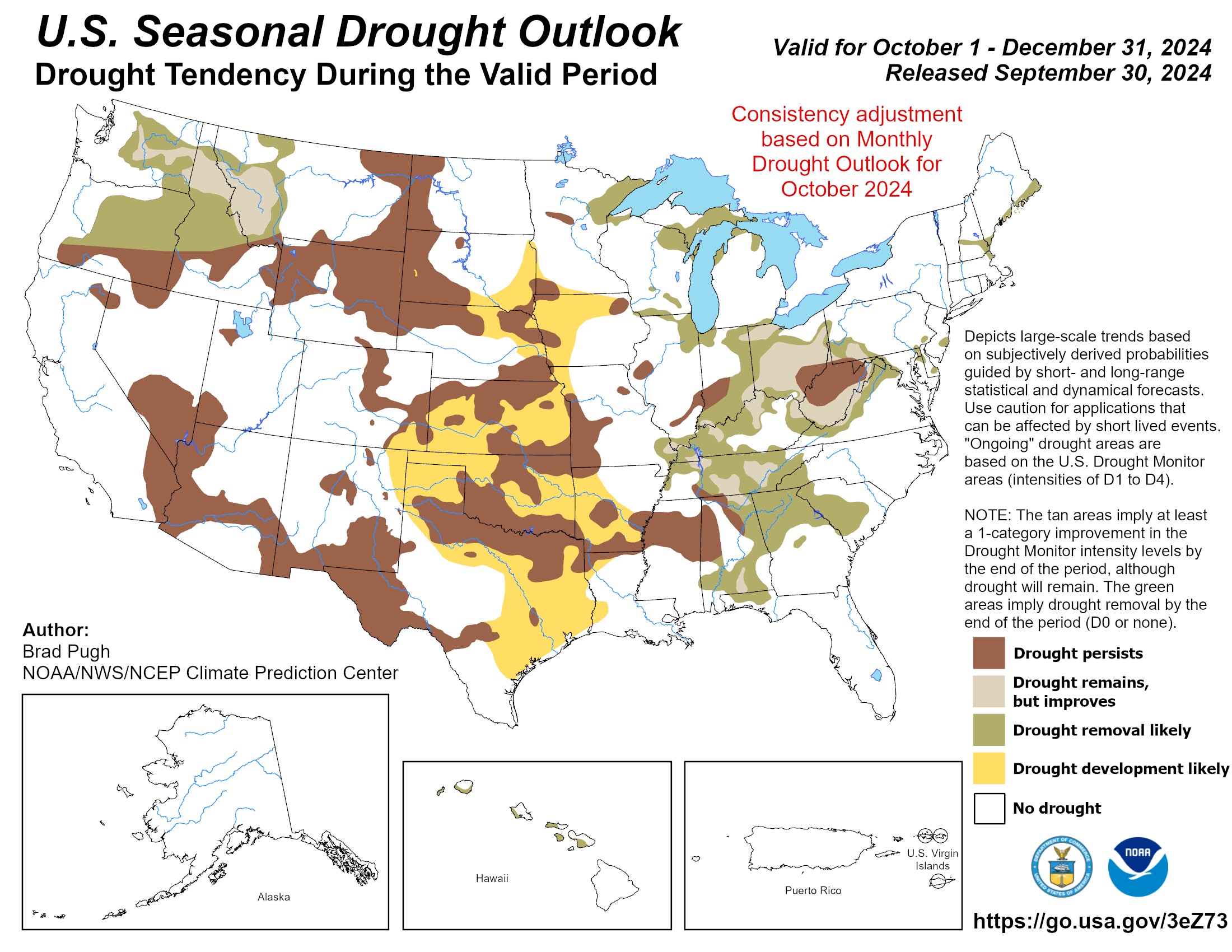 Drought Outlook Map of the United States