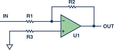 Figure 1. Classic inverting amplifier.
