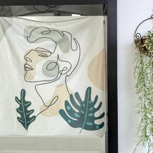 Riyidecor Boho Abatract Curtains for Doorways and Closets, Mid Century Temporary Room Dividers