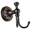 Carved Oil Rubbed Bronze Wall-Mount Double Robe Hooks