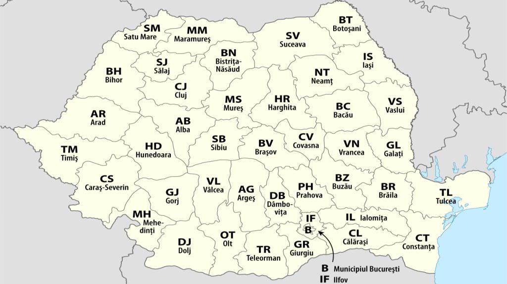 romania harta judete