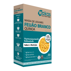 Massa Wakas de Legumes Feijão Branco e Quinoa Fusilli 200 