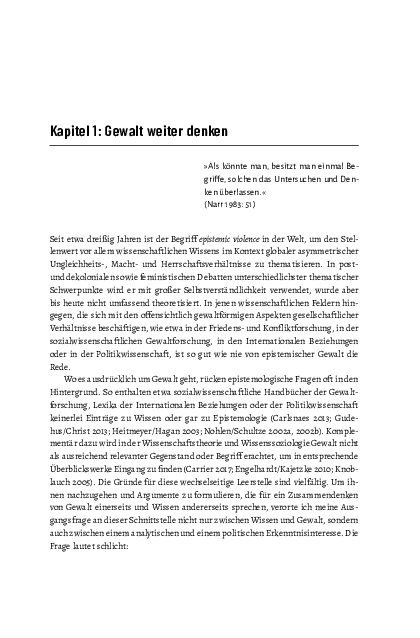 First page of “Kapitel 1: Gewalt weiter denken”