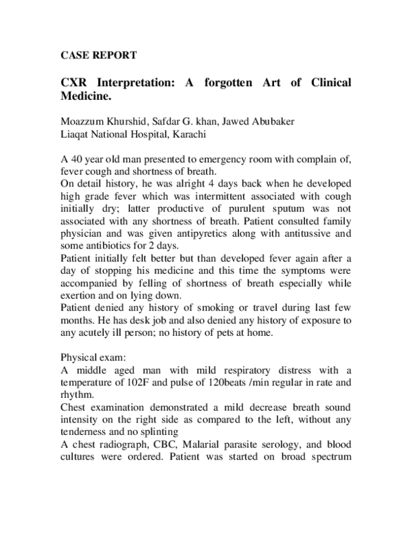 First page of “Spirometry and Vital Parameters In Assessment of Asthma and COPD In Rural Population of Karachi”