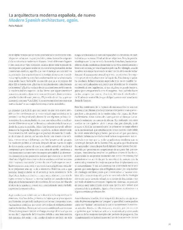 First page of “La arquitectura moderna española, de nuevo - Modern Spanish architecture, again”