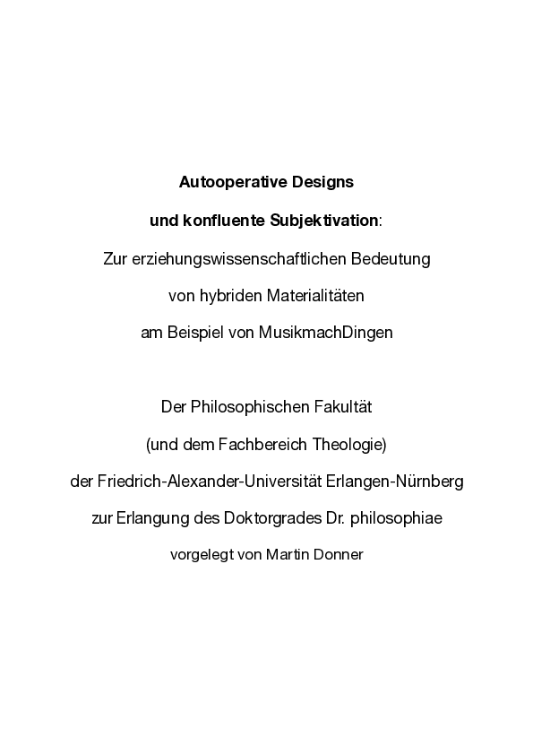 First page of “Autooperative Designs und konfluente Subjektivation: Zur erziehungswissenschaftlichen Bedeutung von hybriden Materialitäten am Beispiel von MusikmachDingen”