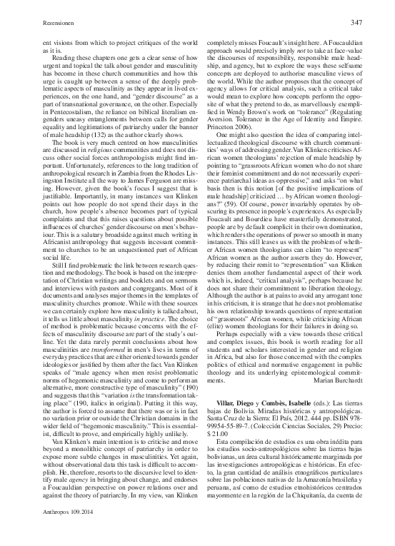 First page of “Res.: Villar, Diego y Combès, Isabelle (eds.): Las tierras bajas de Bolivia. Miradas históricas y antropológicas. Santa Cruz de la Sierra: El País, 2012. 444 pp.”