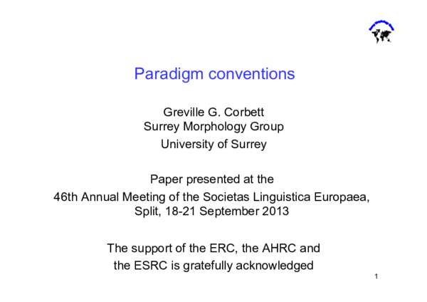 First page of “Paradigm conventions”