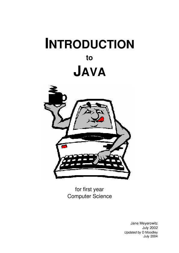 First page of “Introduction to Java Computer Science Courseware”