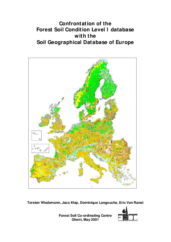 First page of “Confrontation of the Forest Soil Condition Level I database with the Soil Geographical Database of Europe”