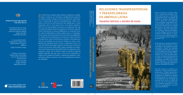 First page of “Relaciones transfronterizas y paradiplomacia en América Latina: Aspectos teóricos y estudio de casos, Editorial RIL – Santiago de Chile, 2016”