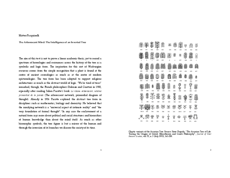 First page of “The Arborescent Mind: The Intelligence of an Inverted Tree”