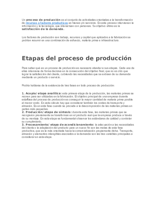 First page of “Procesos de produccion”