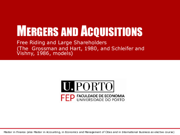 First page of “MERGERS AND ACQUISITIONS”