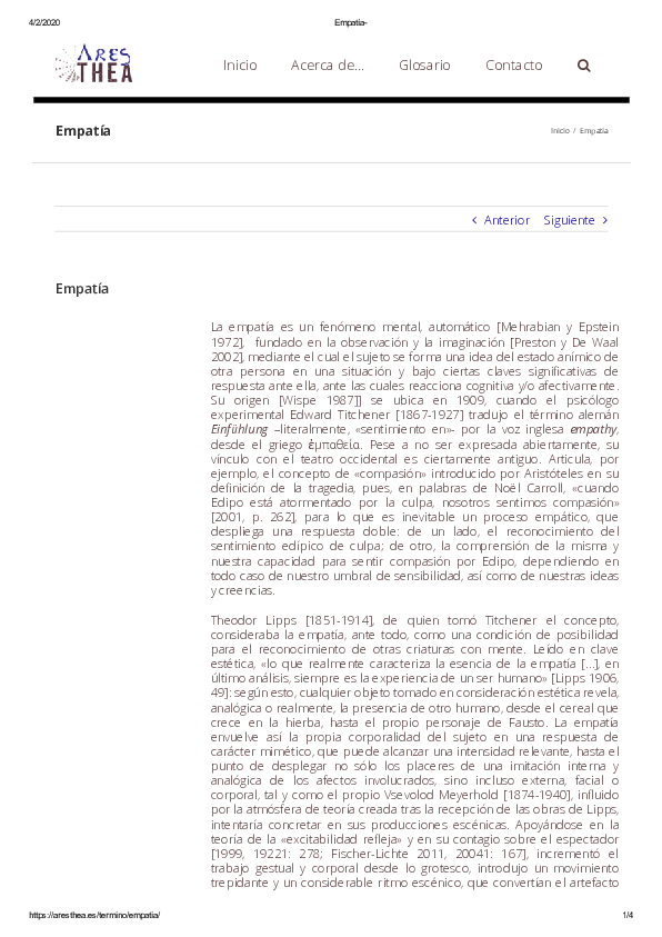 First page of “Empatía”