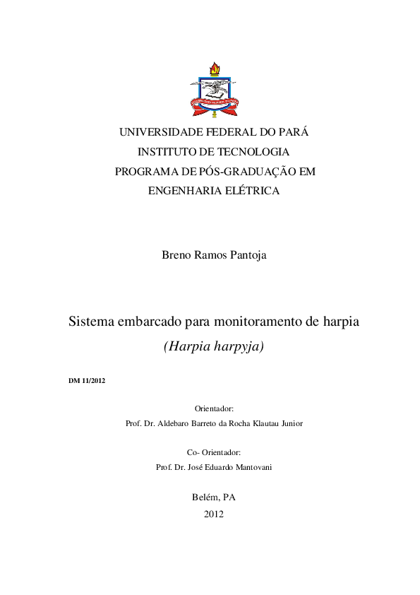 First page of “Sistema embarcado para monitoramento de harpia (Harpia harpyja)”