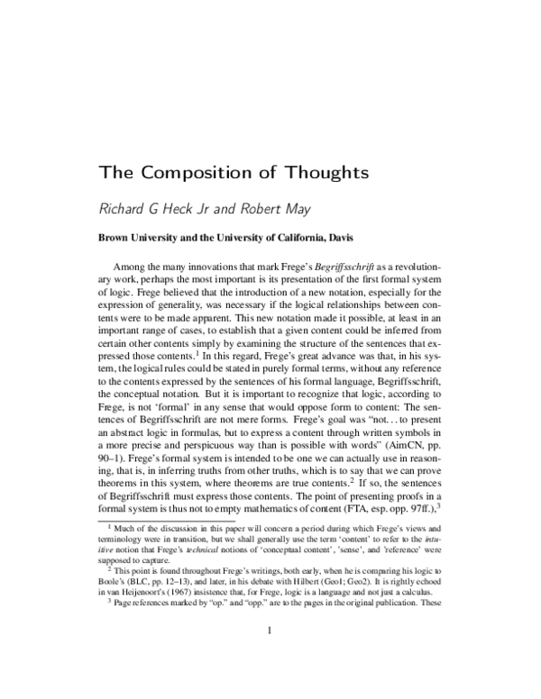 First page of “The Composition of Thoughts”