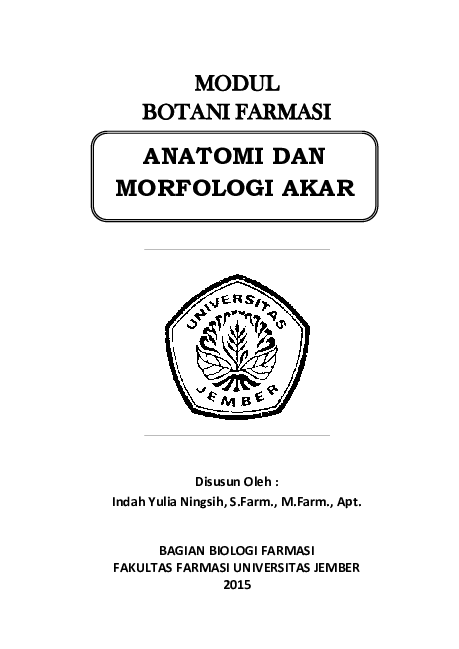 First page of “MODUL ANATOMI DAN MORFOLOGI AKAR UNEJ”