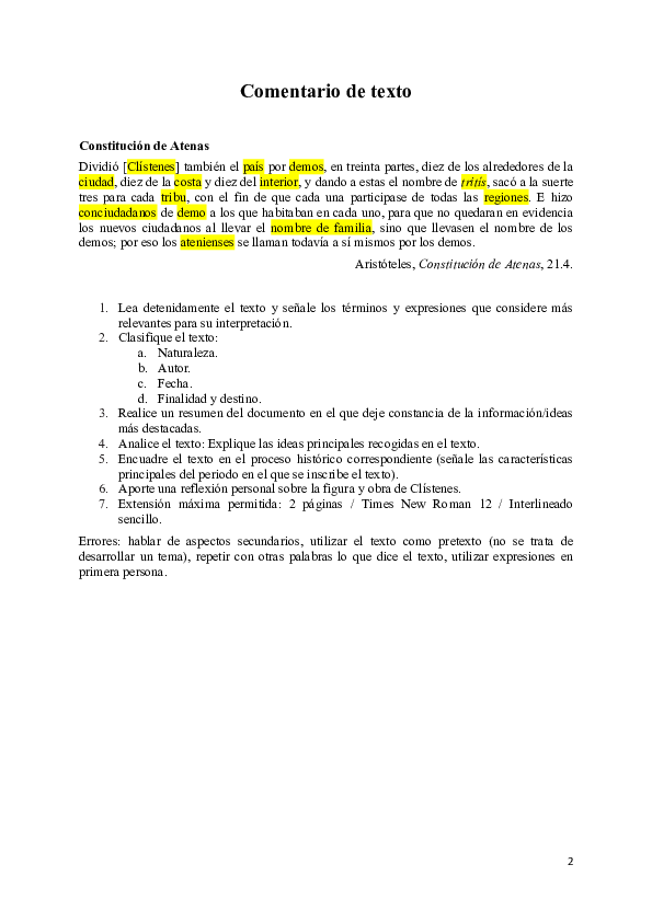 First page of “PEC 02 2022-2023. Historia Antigua UNED. Constitución de Atenas y Ara Pacis.”