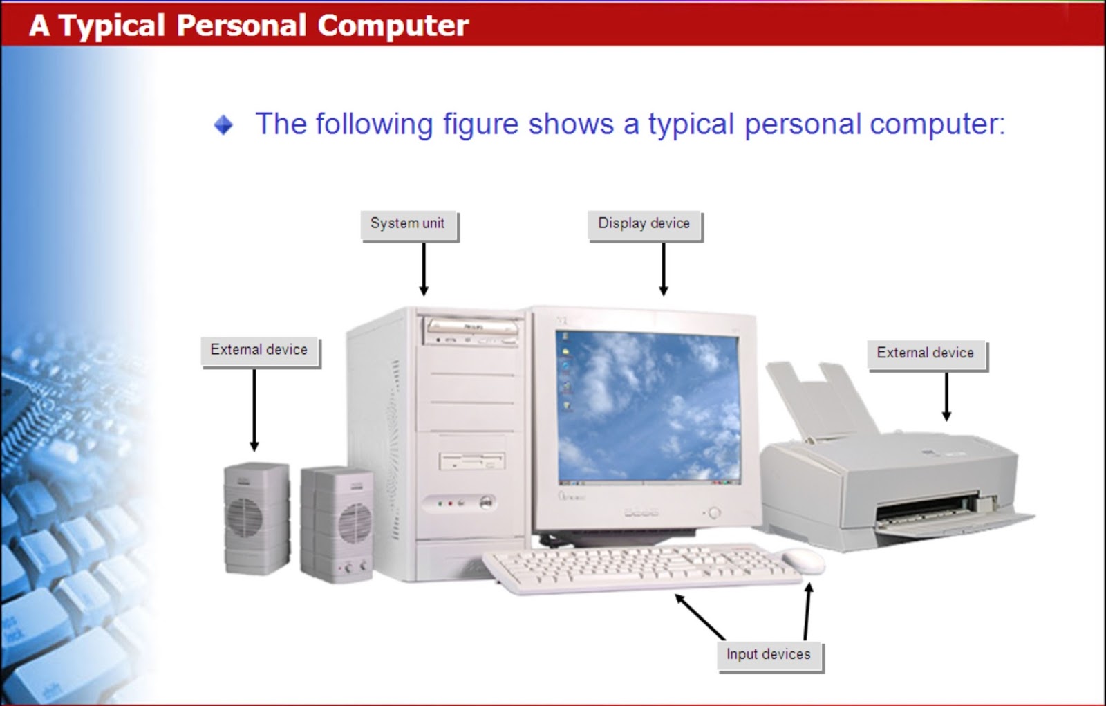 Various Components of the Computer System identified (Section 1)