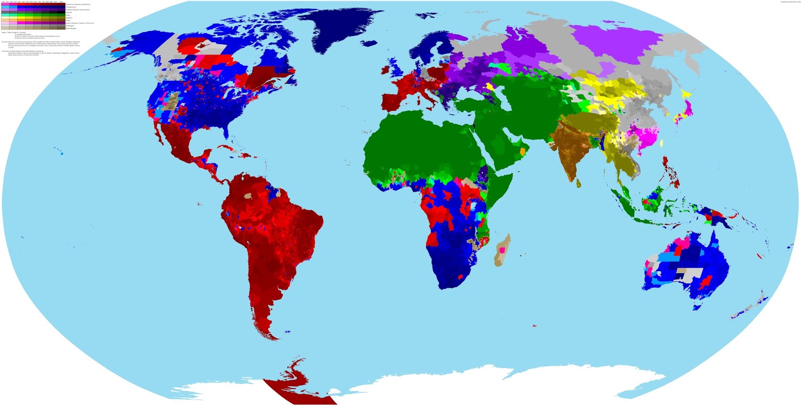 Detailed Maps Of The World’s Religions - Vivid Maps