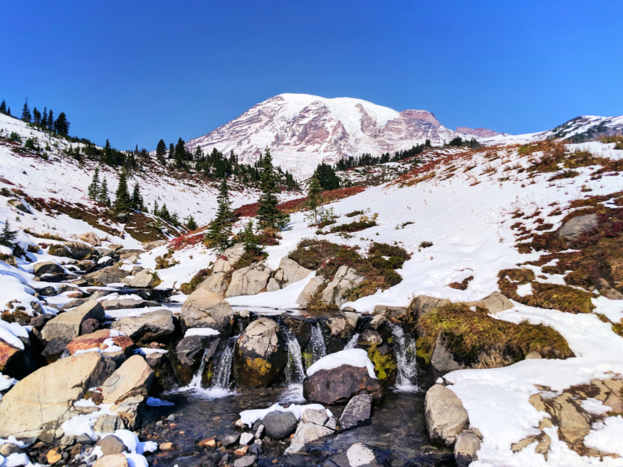 Myrtle Falls Mount Rainier National Park from Paradise in Fall 7