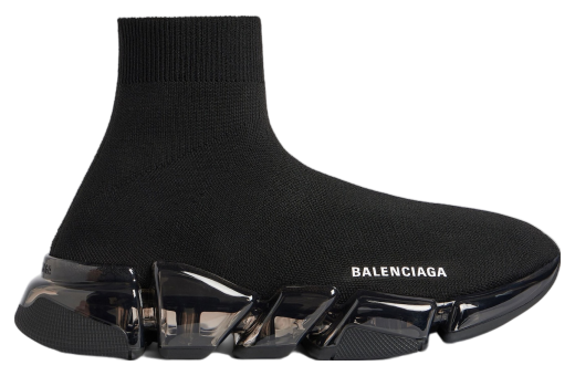 Balenciaga Speed 2.0 Full Clear Sole Recycled Knit WMNS Black / Clear