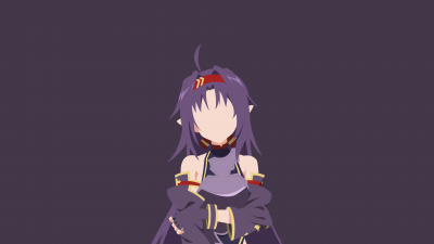 Yuuki Konno, Sword Art Online, SAO, Purple background, Minimalist, Simple