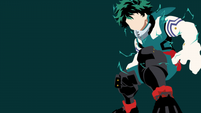 Deku, My Hero Academia, Izuku Midoriya, Green background, Faceless, Minimalist, 5K, Simple