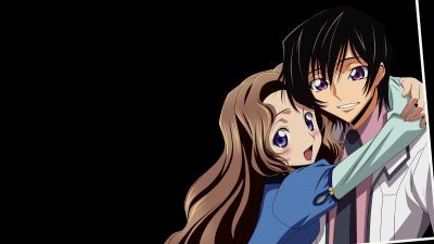 Lelouch Lamperouge, Nunnally, Code Geass, 5K, Anime series, Anime couple, Black background