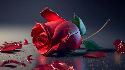 Rose flower, AI art, Red Rose, Rose Petals, 5K