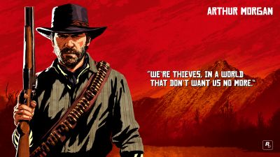 Red Dead Redemption 2, Arthur Morgan quotes, RDR2 quotes, Rockstar Games, Red background