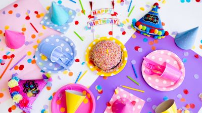 Happy Birthday, Birthday party, Birthday decoration, Cake, Colorful, 5K