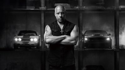 Vin Diesel as Dominic Toretto, Fast X, 2023 Movies, Monochrome, 5K, Black and White