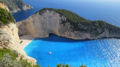 Zakynthos, Island, Navagio Beach, Shipwreck Beach, Ionian Islands, Greece, Cliff, Coast, Blue sea