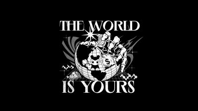 The World is Yours, Popular quotes, 5K, 8K, Black background