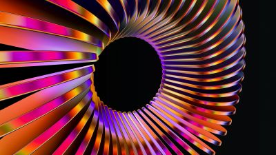 Spiral vortex, Vibrant, Black background, 5K