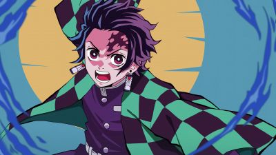 Tanjiro Kamado, Water Breathing, Demon Slayer: Kimetsu no Yaiba, 5K, Drawing, Illustration