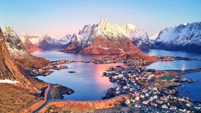 Reine, Nordland, Norway, Aerial, Lofoten islands, Scenic