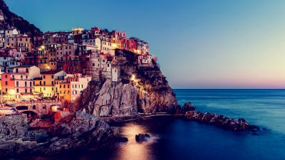 Manarola, Italy, Cinque Terre, Evening, Sunset, Scenic