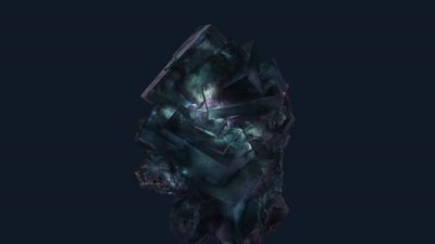 Fluorite Crystal, Google Pixel 8 Pro, Stock, Mirage, Dark background, 5K, Dark Mode