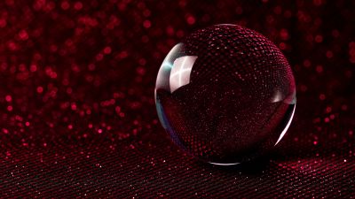 Crystal Ball, Red aesthetic, Bokeh Background, 5K, Macro, Dark red