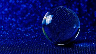 Crystal Ball, Blue aesthetic, Bokeh Background, 5K