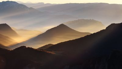 Foggy, Mountains, Sunrise, Valley