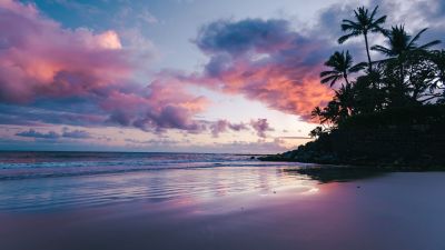 Maui, Sunset, Tropical beach, Hawaii, Dawn