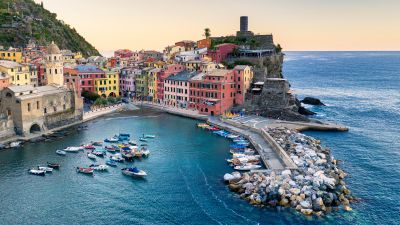 Vernazza, Cinque Terre, Italy, Scenic, Tourist attraction, Mediterranean, Beach