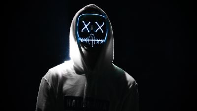 LED mask, Hoodie, Dope, Night, Anonymous, AMOLED, 5K