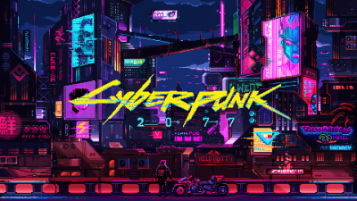 Cyberpunk 2077, Retro, Artwork, Pixel art, Dystopian